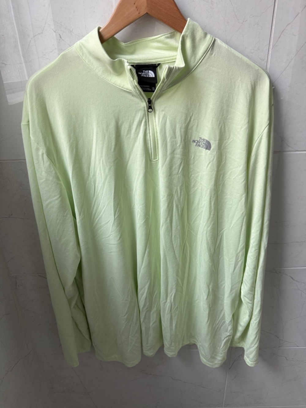 The North Face Light Lime Green Quarter-Zip Pullover